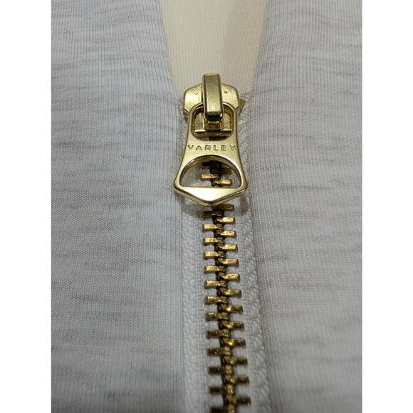 Varley Davidson Sweat Half Zip Top DoubleSoft Gray Beige Viscose Blend Size M - Picture 5 of 11